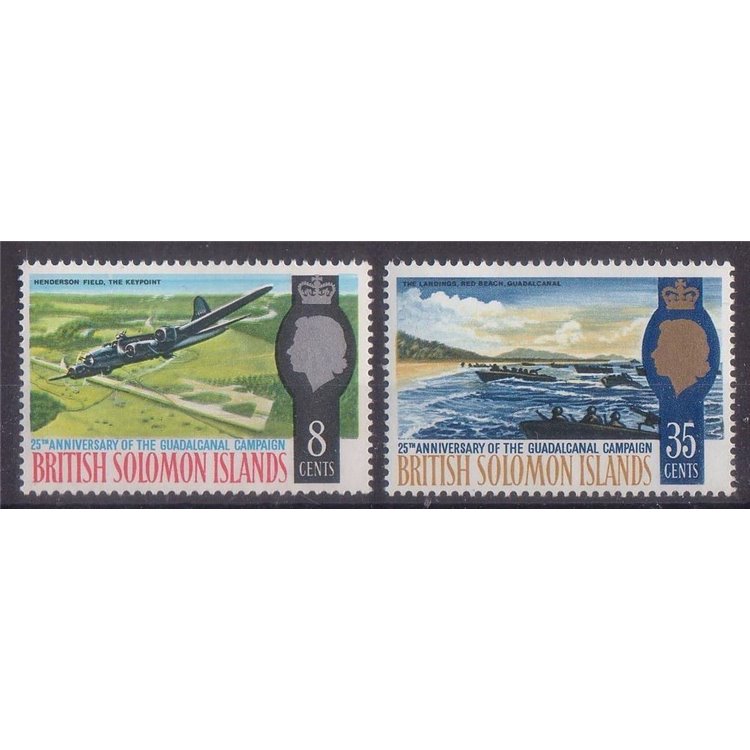 SOLOMON 1967 Guadalcanal campaign 2v MNH**