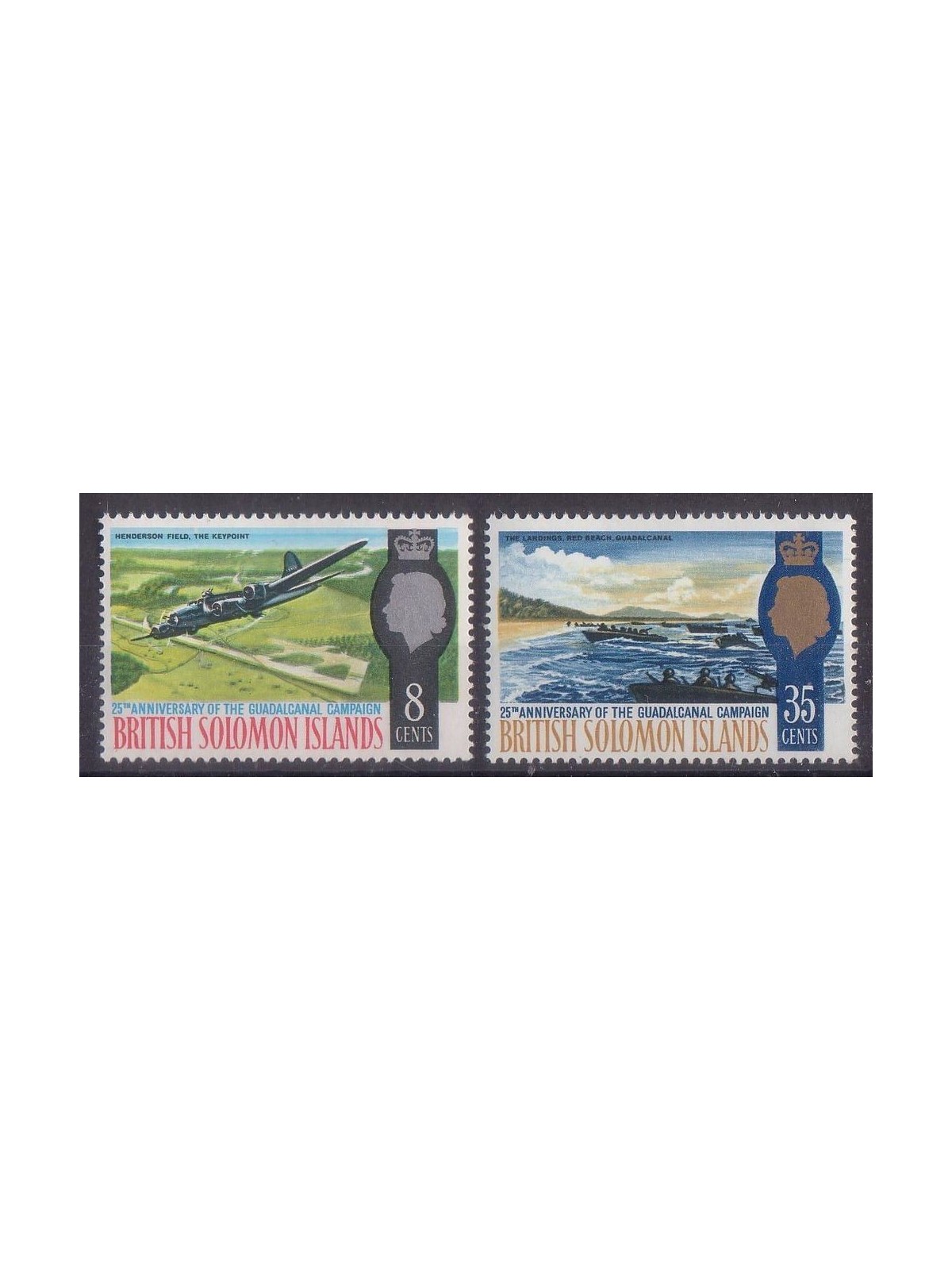 SOLOMON 1967 Guadalcanal campaign 2v MNH**