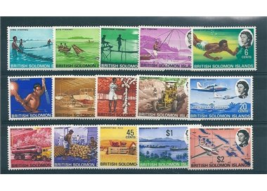 SOLOMON 1968 Definitives 15v MNH**