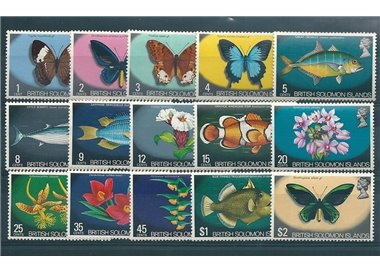 SOLOMON 1972 Definitives 15v MNH**