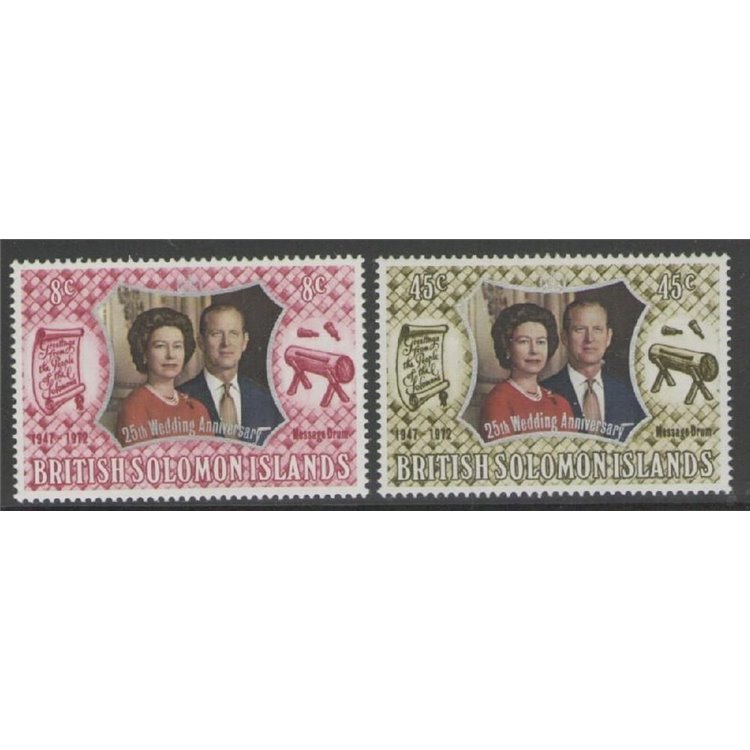 SOLOMON 1972 Royal silver wedding 2v MNH**