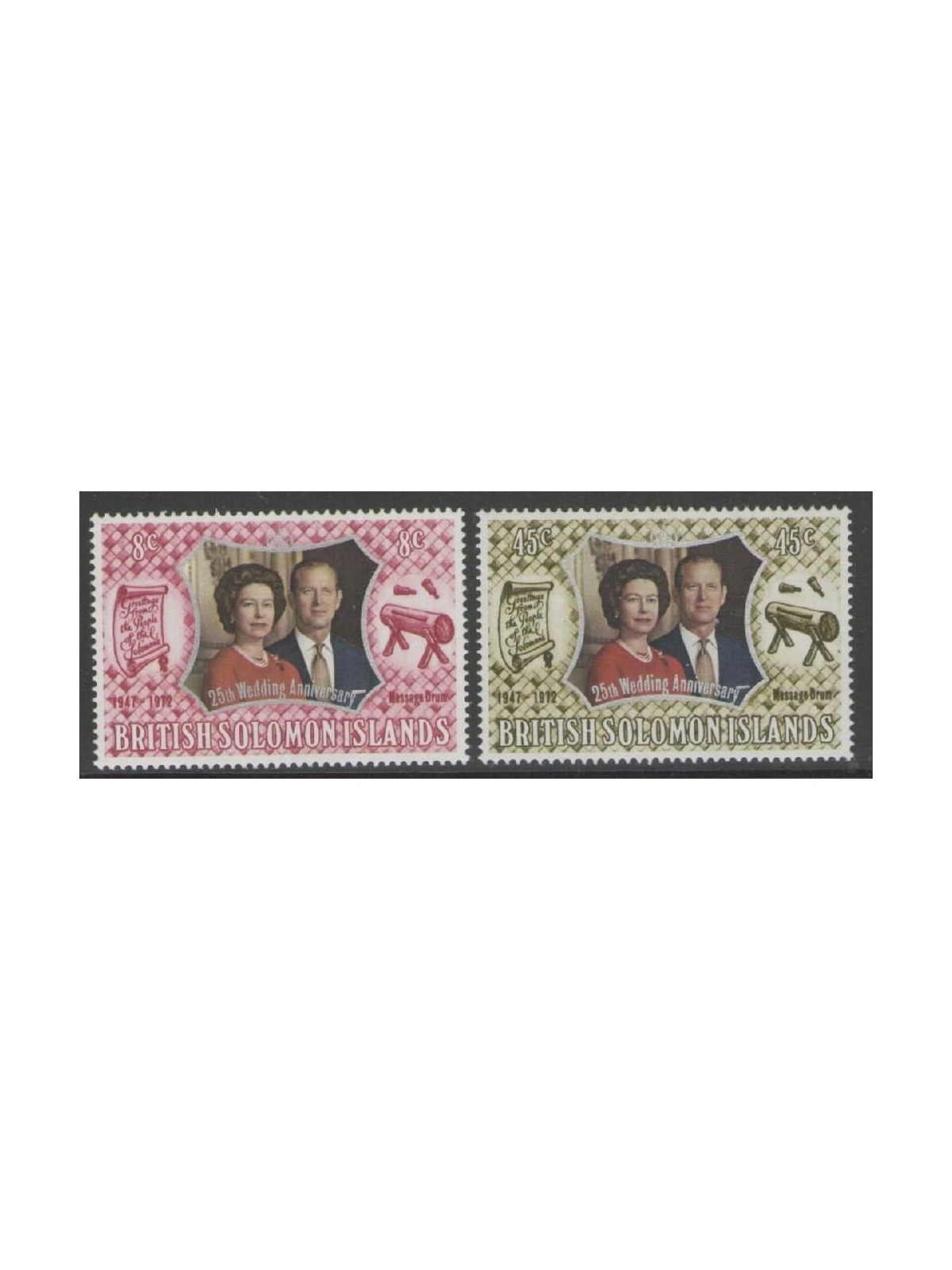 SOLOMON 1972 Royal silver wedding 2v MNH**