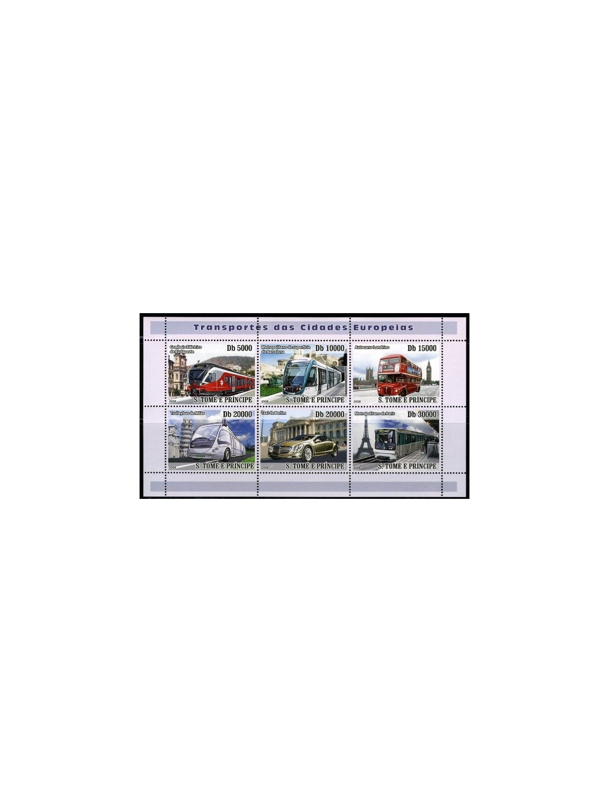 SAO TOME' E PRINCIPE 2008 Trasporti delle città europee 6v MNH**