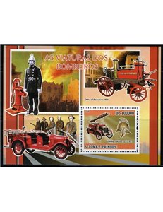 SAO TOME AND PRINCIPE 2008 Firefighter Vehicles s/s MNH**