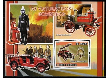 SAO TOME AND PRINCIPE 2008 Firefighter Vehicles s/s MNH**