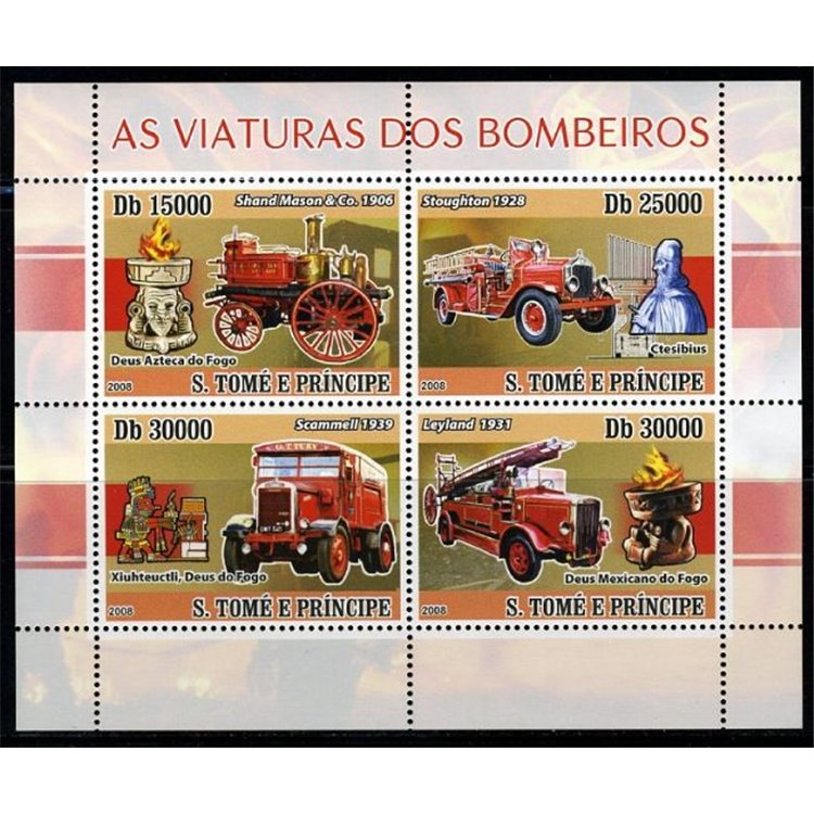 SAO TOME AND PRINCIPE 2008 Firefighters' vehicles 4v MNH**