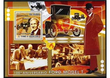 SAO TOME AND PRINCIPE 2008 Centenary Ford Model T s/s MNH**