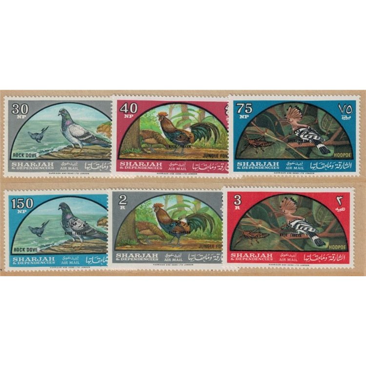 SHARJAH 1965 Birds 6v MNH**