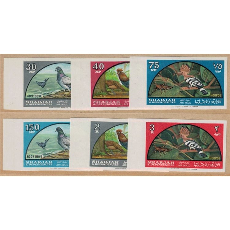 SHARJAH 1965 Uccelli (non dentellati) 6v MNH**
