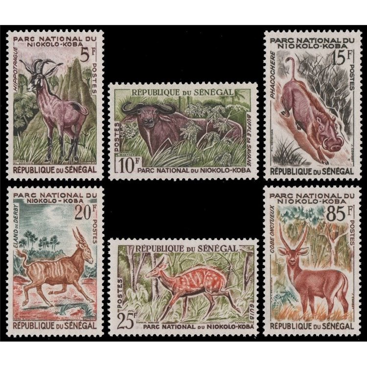 SENEGAL 1960 Niokolo-Koba National Park, animals 6v MNH**