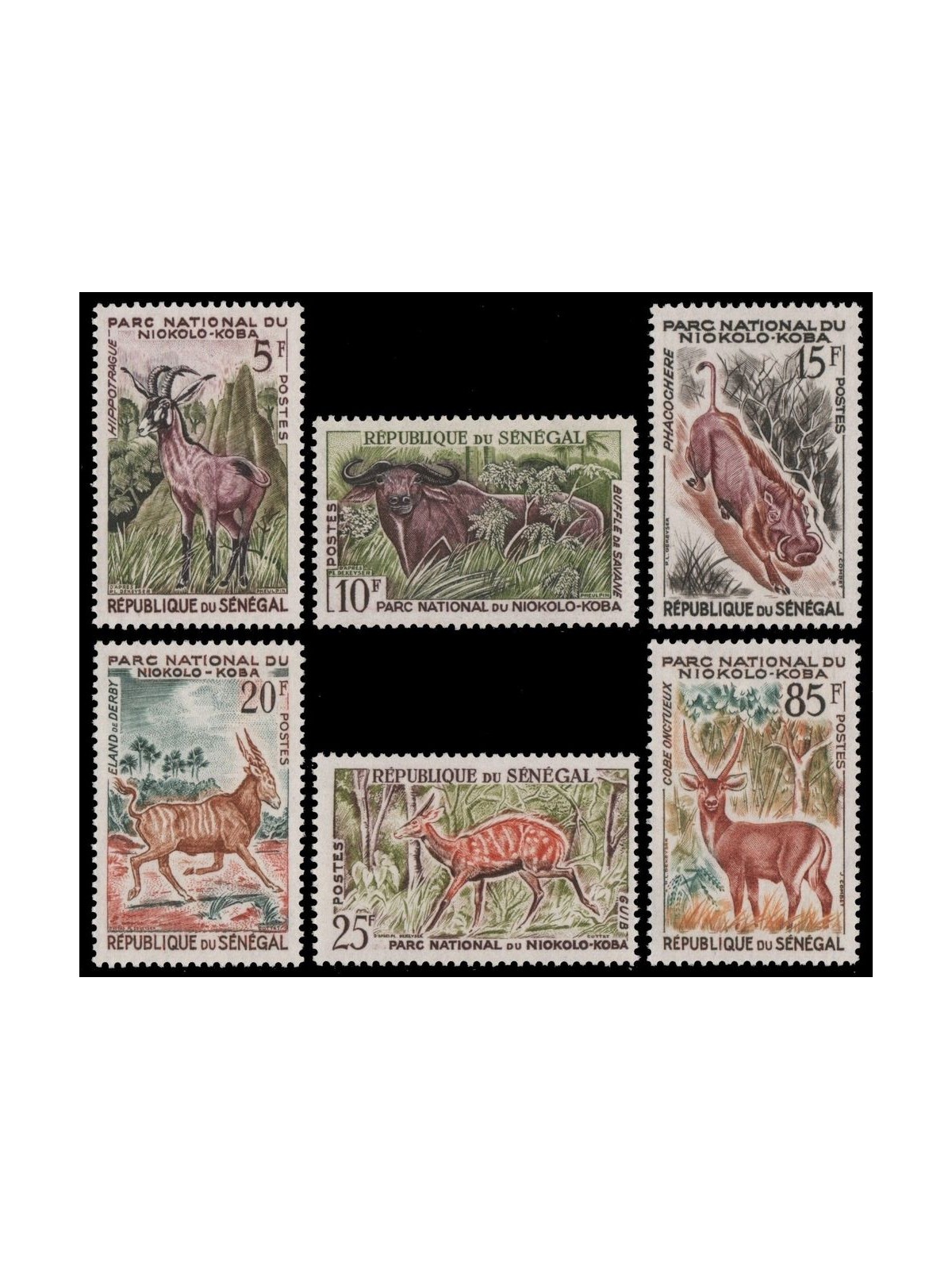 SENEGAL 1960 Niokolo-Koba National Park, animals 6v MNH**