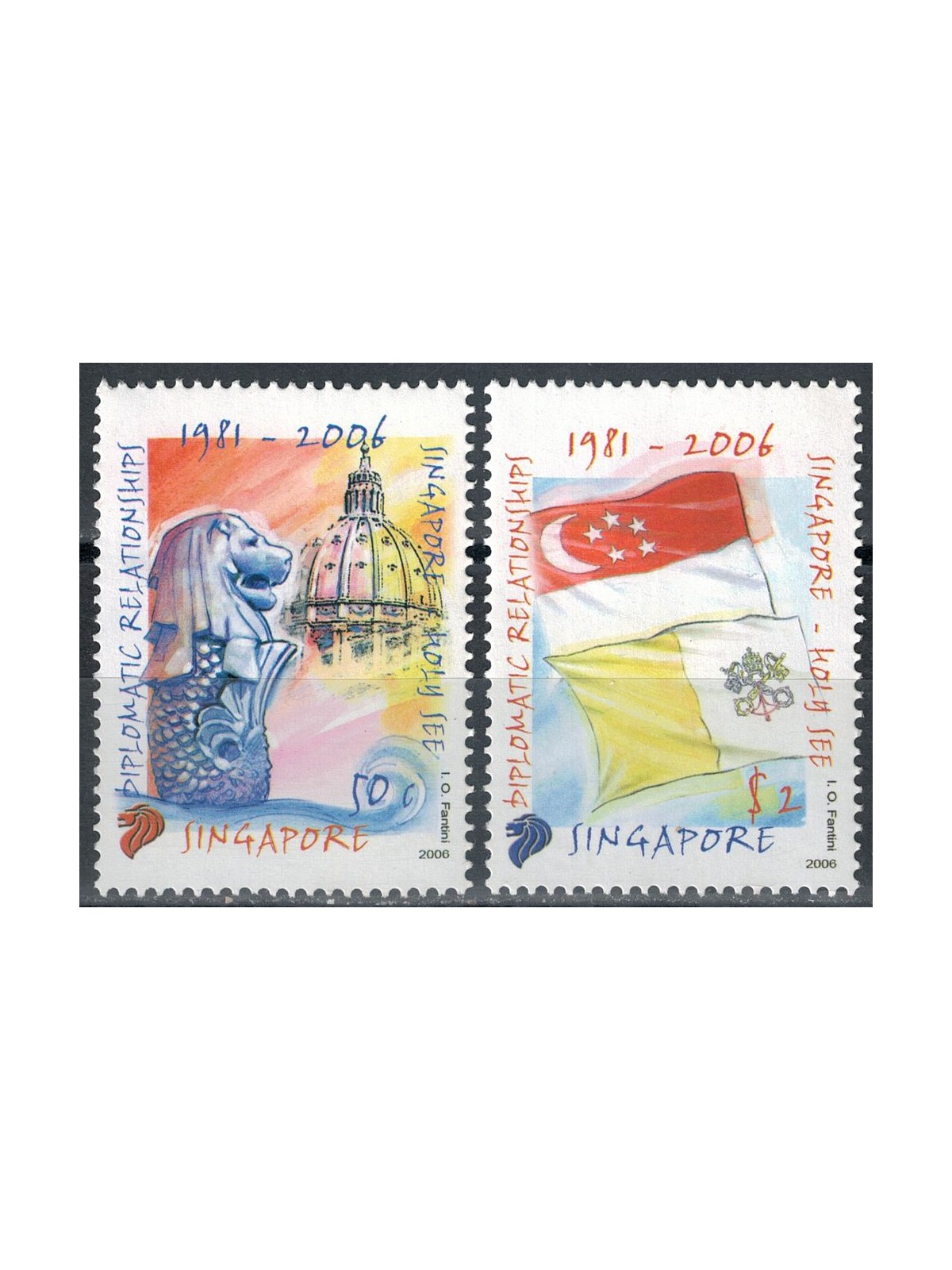 SINGAPORE 2006 Diplomatic Relations 2v MNH**
