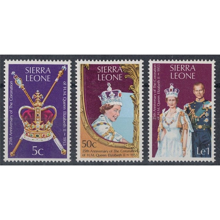 SIERRA LEONE 1978 Silver Jubilee 3v MNH**