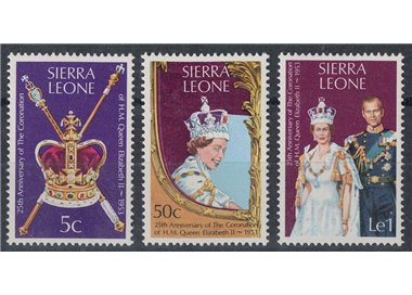 SIERRA LEONE 1978 Silver Jubilee 3v MNH**