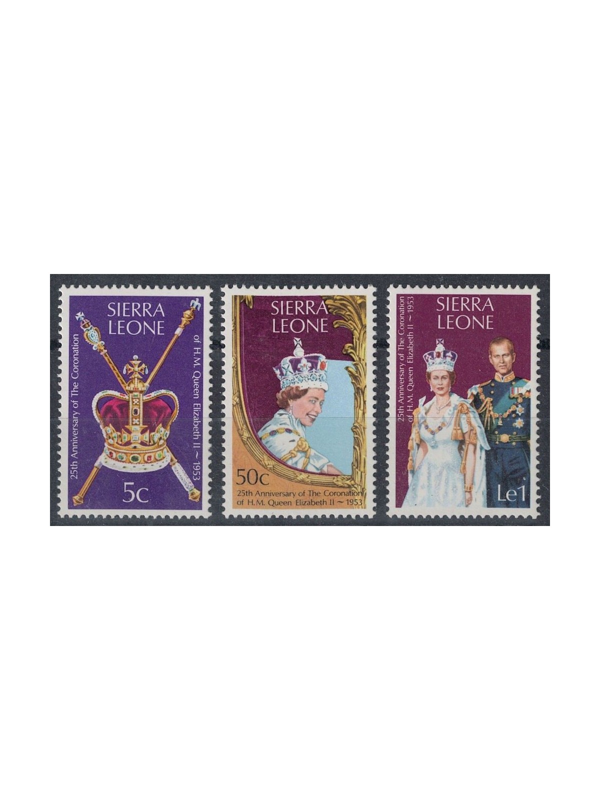 SIERRA LEONE 1978 Silver Jubilee 3v MNH**