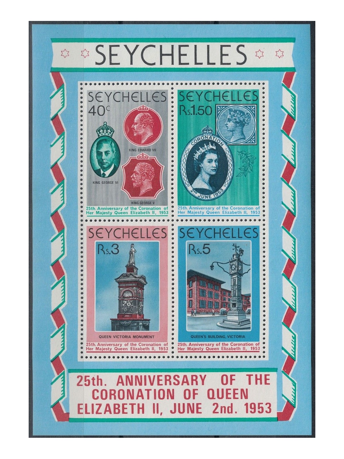 SEYCHELLES 1978 Silver Jubilee BF MNH**