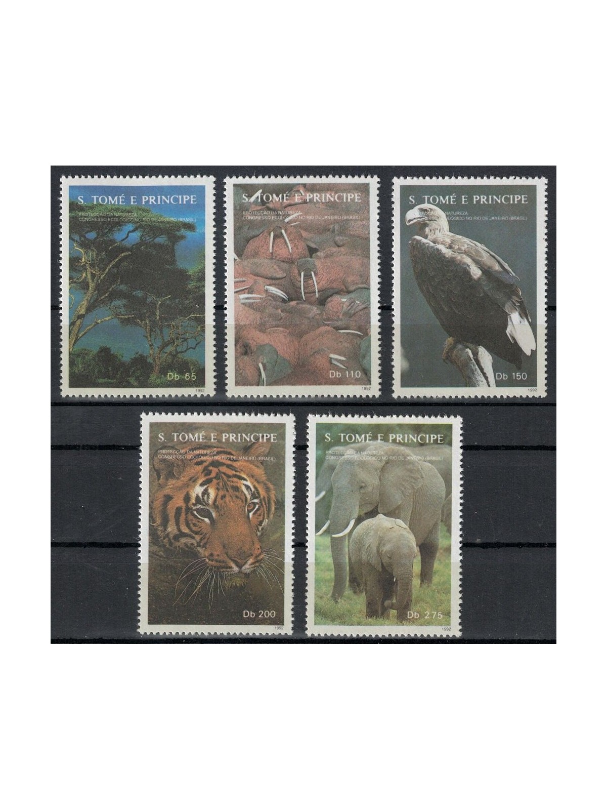 SAO TOME' E PRINCIPE 1992 Protezione della natura 5v MNH**