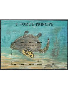 SAO TOME AND PRINCIPE 1992 Marine fauna, turtle s/s MNH**