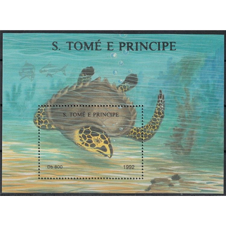 SAO TOME AND PRINCIPE 1992 Marine fauna, turtle s/s MNH**