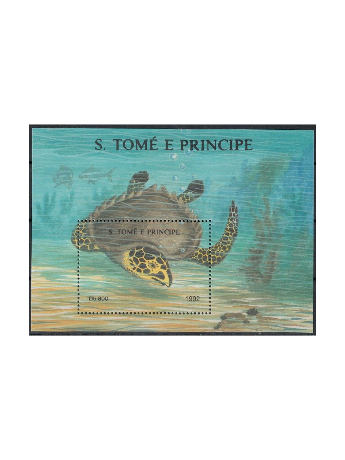 SAO TOME' E PRINCIPE 1992 Fauna marina, tartaruga BF MNH**