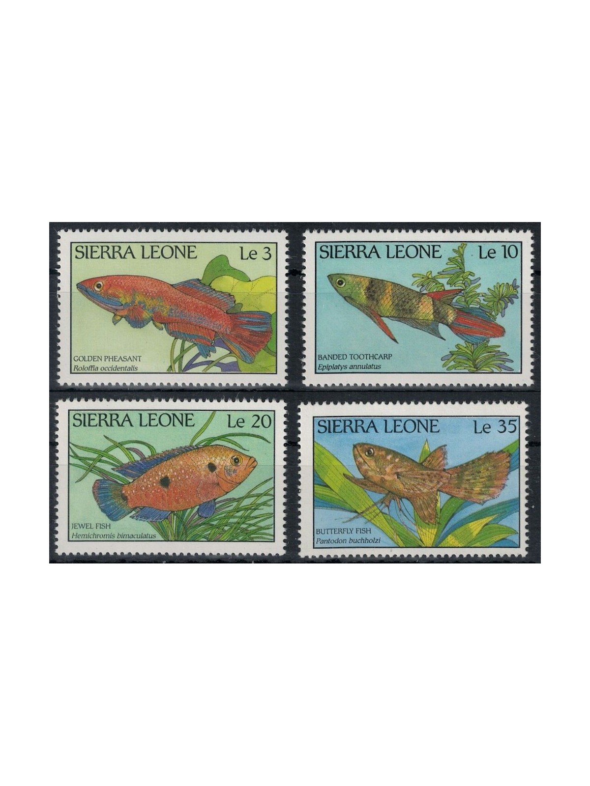SIERRA LEONE 1988 Marine fauna, fish 4v MNH**