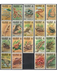 SOLOMON 1979/83 Ordinari, rettili - Definitives, reptiles 19 v