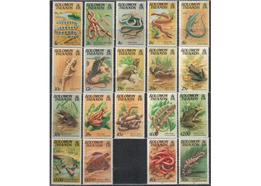 SOLOMON 1979/83 Ordinaries, reptiles - Definitives, reptiles 19 v