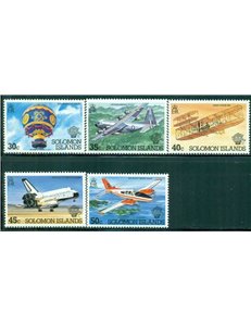SOLOMON 1983 Aviation bi-centenary 5v MNH**