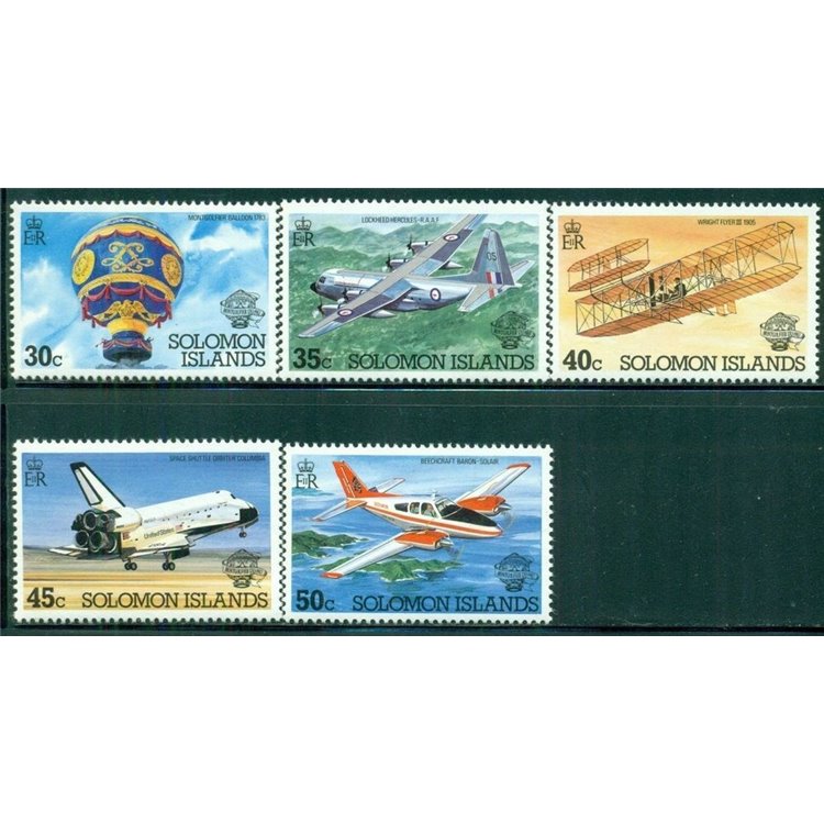 SOLOMON 1983 Aviation bi-centenary 5v MNH**
