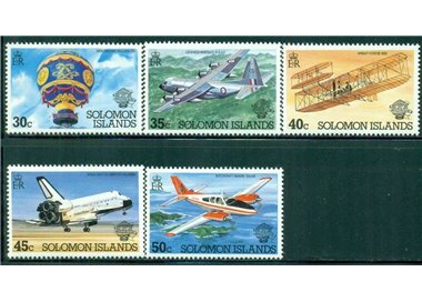 SOLOMON 1983 Aviation bi-centenary 5v MNH**