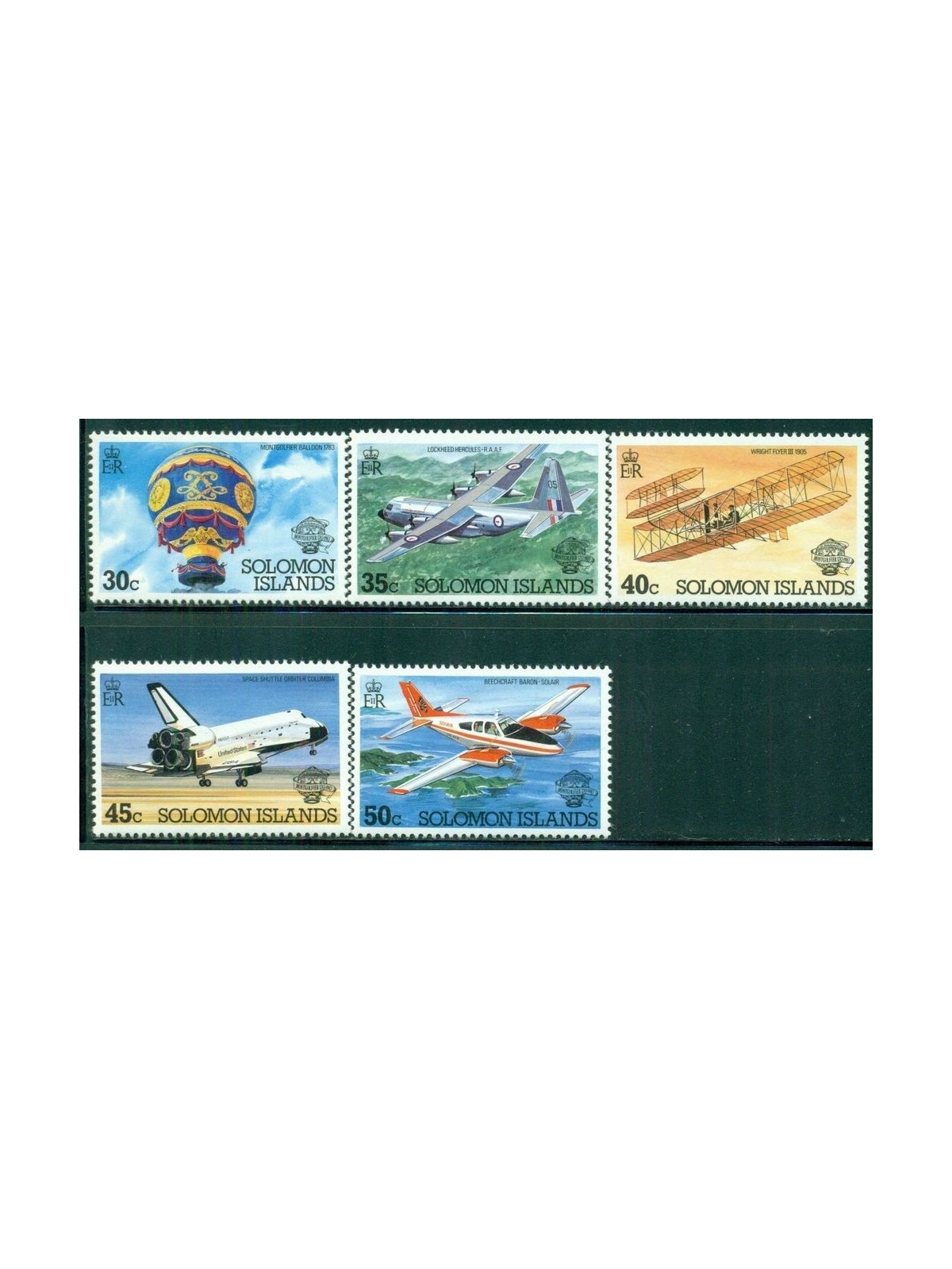 SOLOMON 1983 Aviation bi-centenary 5v MNH**