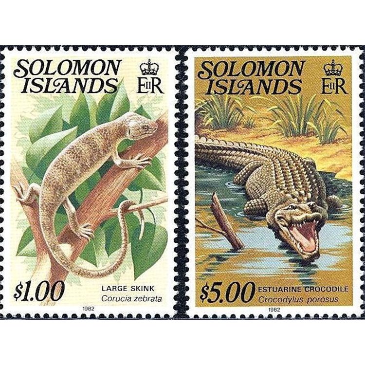SOLOMON 1982 Definitives, reptiles (with year 1982) 2v MNH**