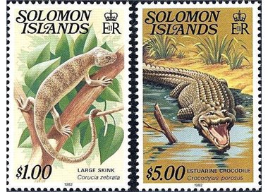 SOLOMON 1982 Definitives, reptiles (with year 1982) 2v MNH**