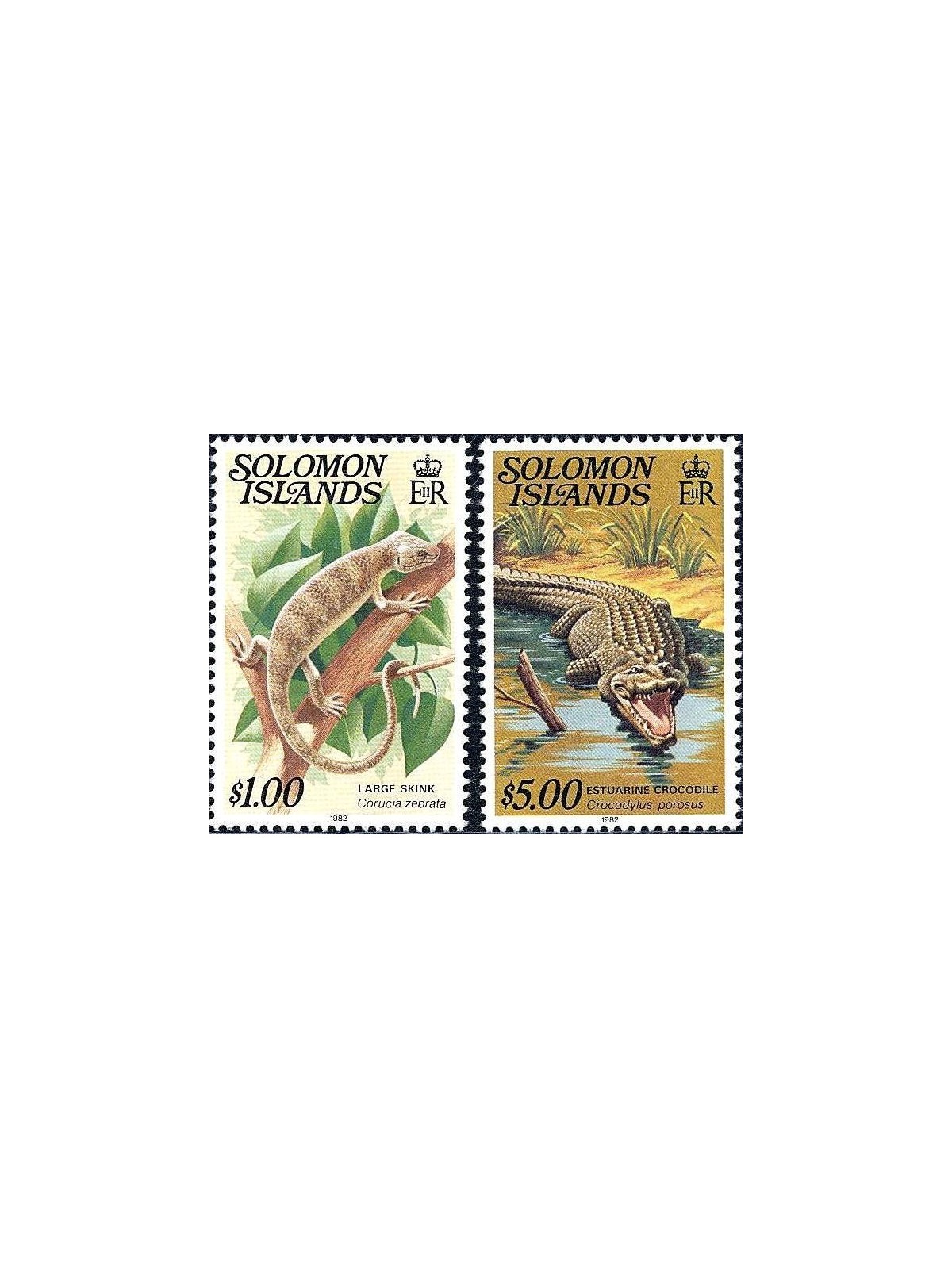 SOLOMON 1982 Definitives, reptiles (with year 1982) 2v MNH**