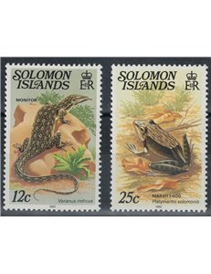SOLOMON 1982 Definitives - Reptiles (with year 1982) 2v MNH**