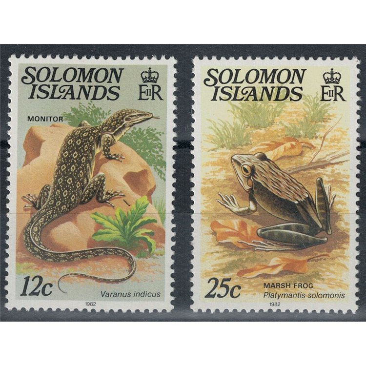 SOLOMON 1982 Definitives - Reptiles (with year 1982) 2v MNH**