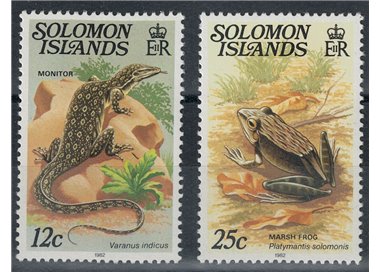 SOLOMON 1982 Definitives - Reptiles (with year 1982) 2v MNH**
