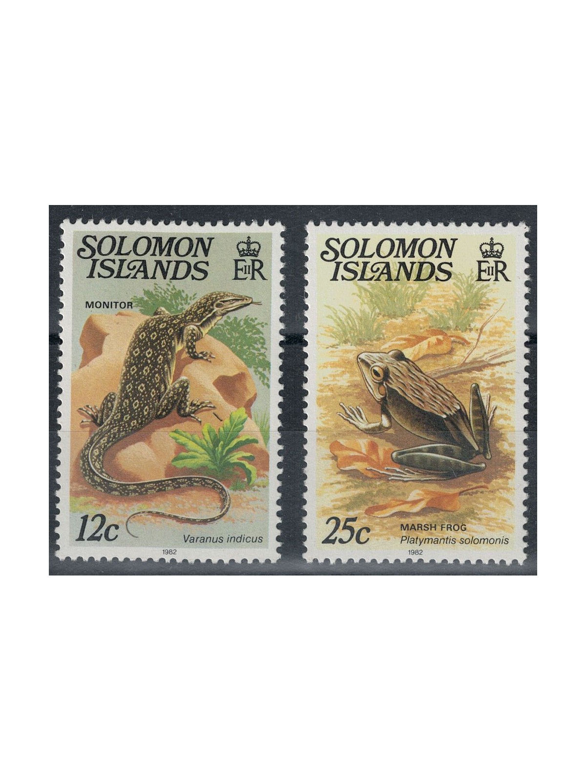 SOLOMON 1982 Definitives - Reptiles (with year 1982) 2v MNH**