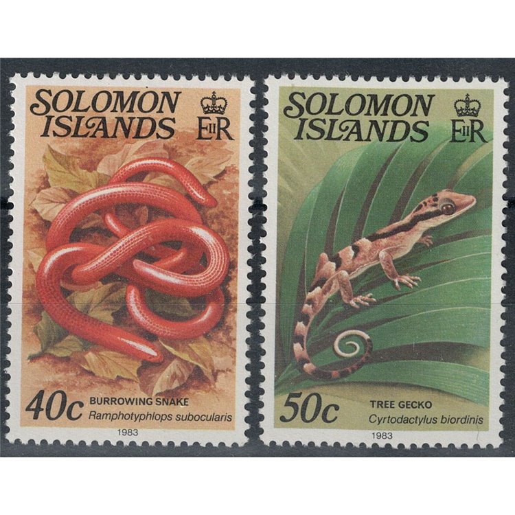 SOLOMON 1983 Definitives - Reptiles (with year 1983) 2v MNH**