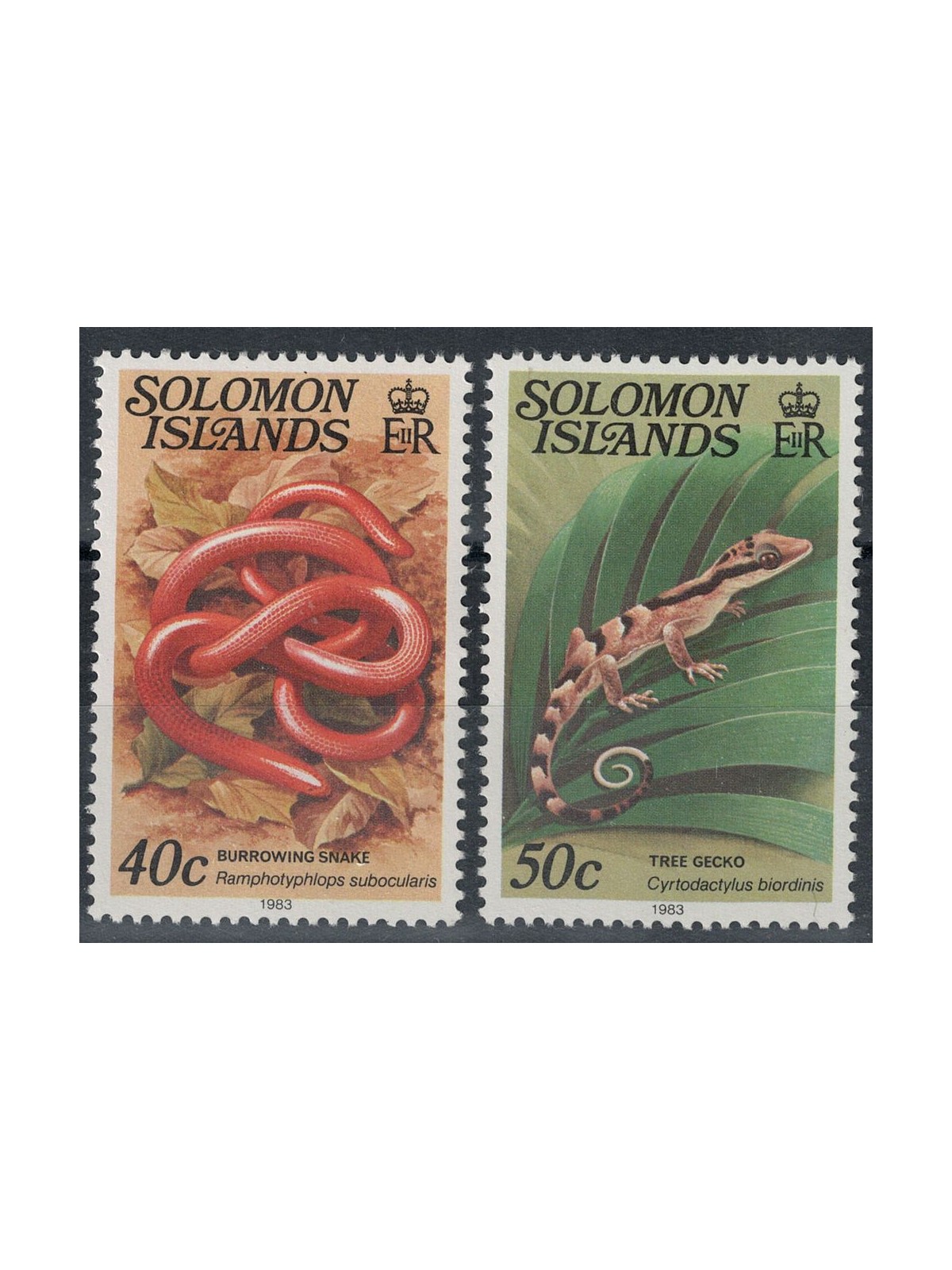SOLOMON 1983 Definitives - Reptiles (with year 1983) 2v MNH**