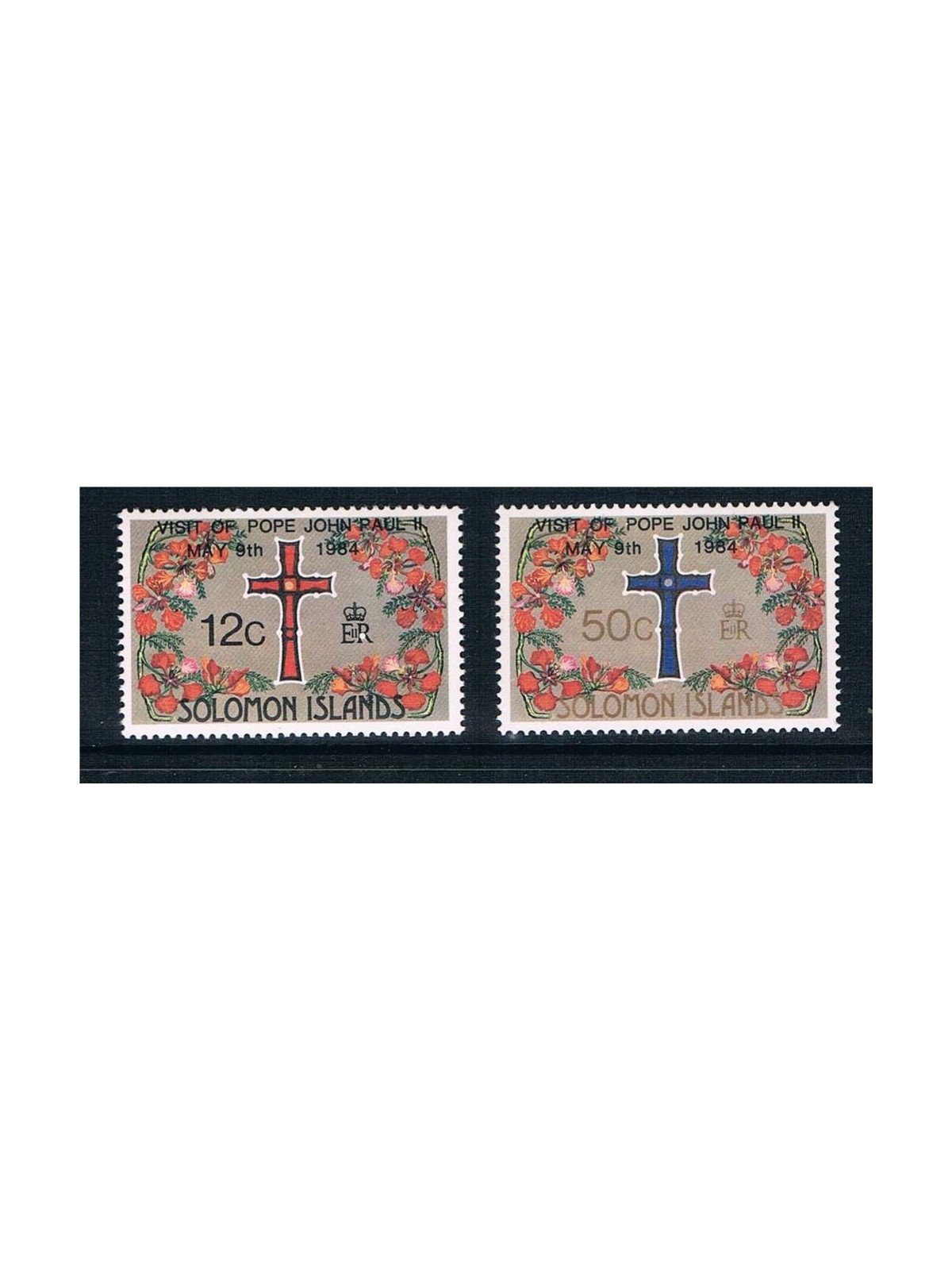SOLOMON 1984 Visit of Pope John Paul II 2v MNH**