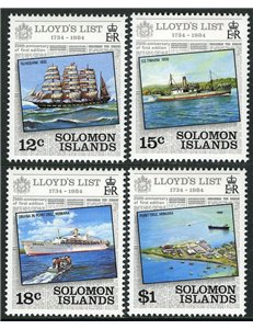 SOLOMON 1984 Lloyd's List 4v MNH**