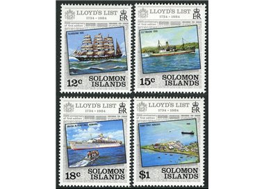 SOLOMON 1984 Lloyd's List 4v MNH**