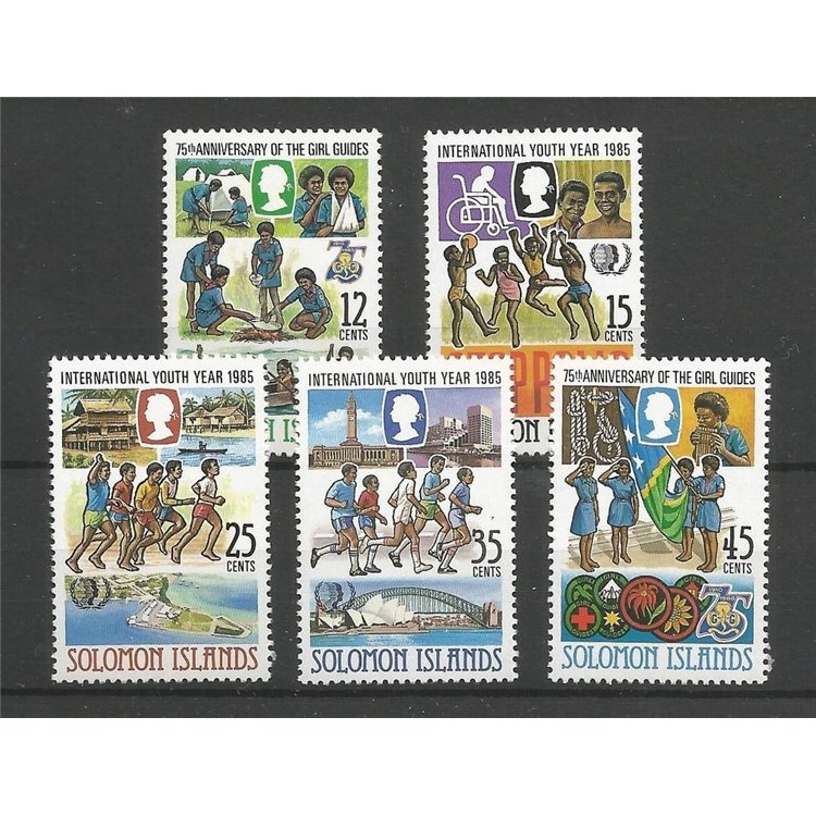 SOLOMON 1985 International Youth Year 5v MNH**