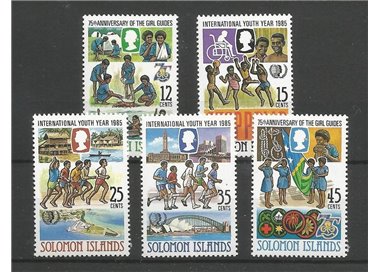SOLOMON 1985 International Youth Year 5v MNH**