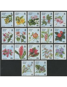 SOLOMON 1987 Definitives, flowers 17v MNH**