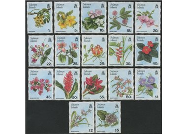 SOLOMON 1987 Definitives, flowers 17v MNH**