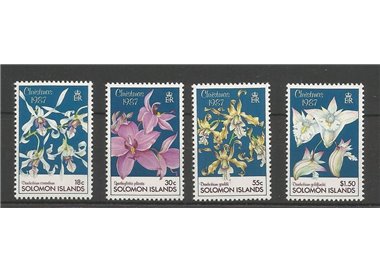 SOLOMON 1987 Christmas, orchids 4v MNH**