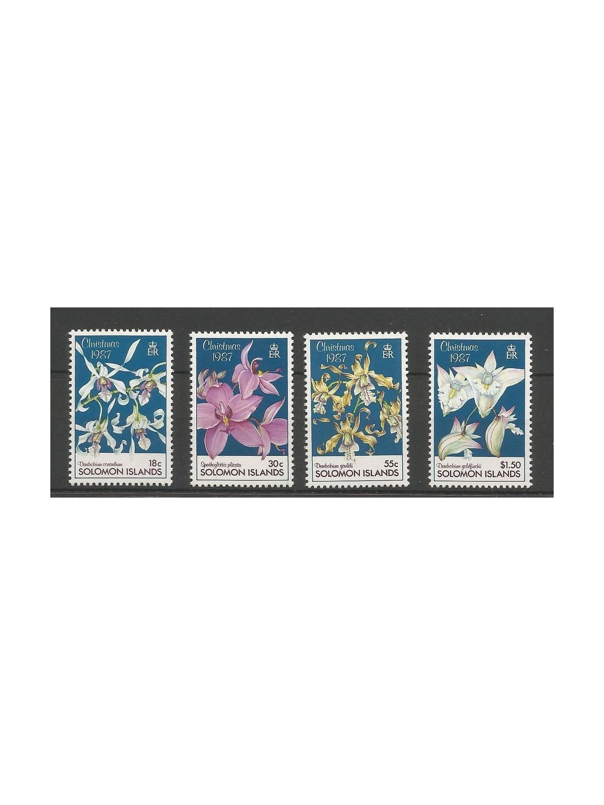 SOLOMON 1987 Christmas, orchids 4v MNH**