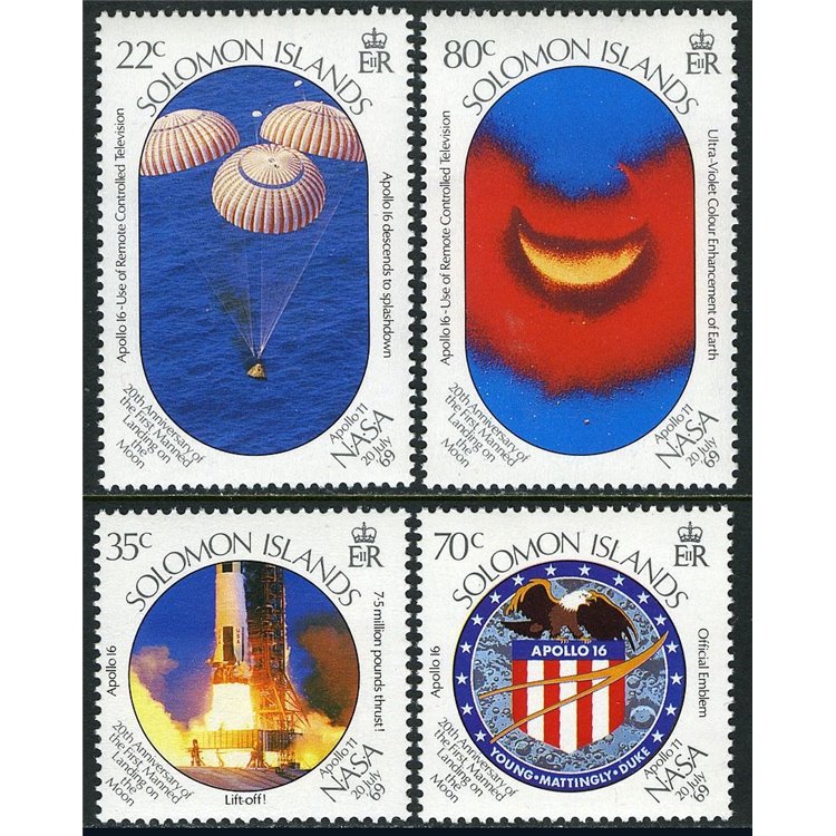SOLOMON 1989 Moonlanding 4v MNH**